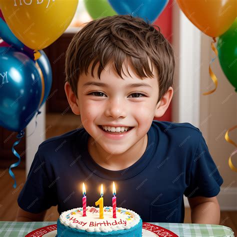 Un niño celebra su cumpleaños. | Foto Premium