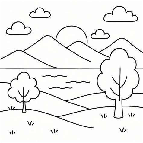 Paisagem Natural Para Colorir - Desenhos de Paisagem Natural Relaxante para Colorir e Imprimir ...