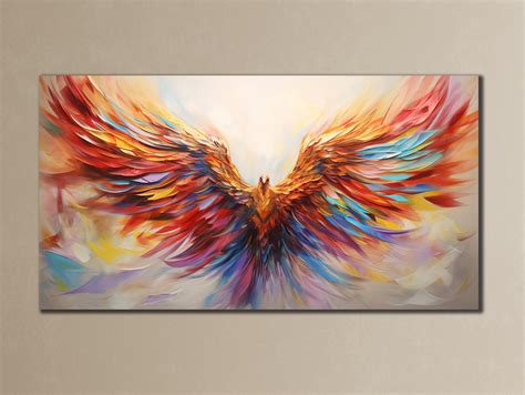 Phoenix Bird Canvas Painting Simurgh Bird Print Art Colorful Bird