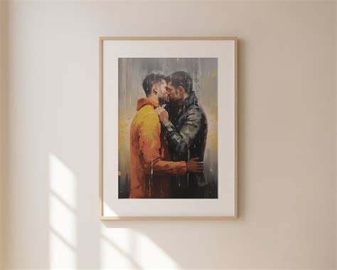 Gay Art Gay Couple Gay Print Poster Home Decor Wall Art Gay Painting Gay Gifts LGBTQ Wall