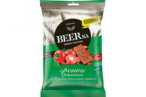 «Beerka», гренки со вкусом томата спайси, 60 г