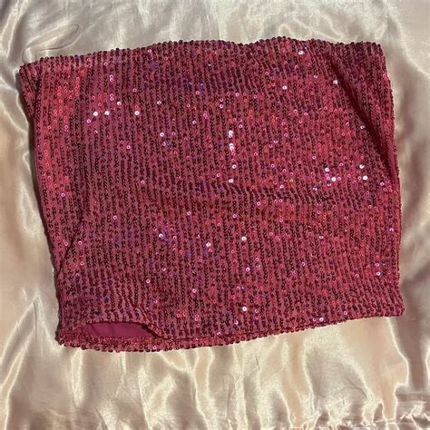 Hot Pink Sequence Tube Top Size Medium Y K Depop