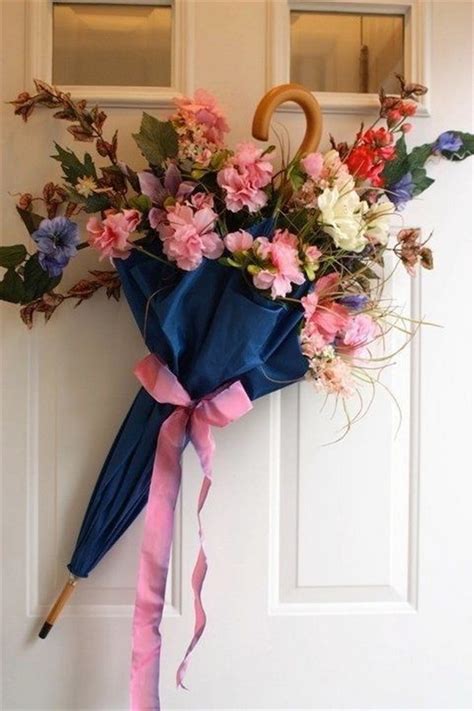 28 Easy Umbrella Flower Wreath Ideas For Doors