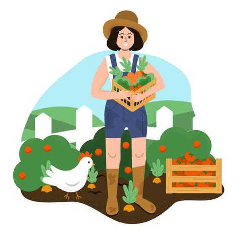 Harvest Organic Vegetables Cartoon Illustration Vector Free Download