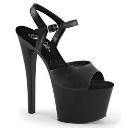 Sandales Plateformes Hautes Pleaser Sky Noir Mat Talons Oh