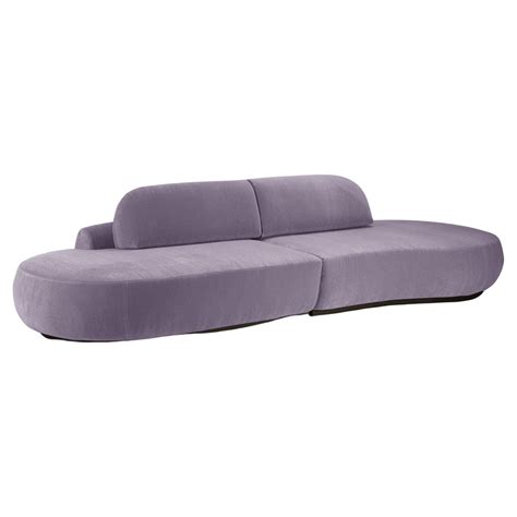Naked Curved Sectional Sofa Piece With Beech Ash And Paris Lavanda For Sale At Stdibs