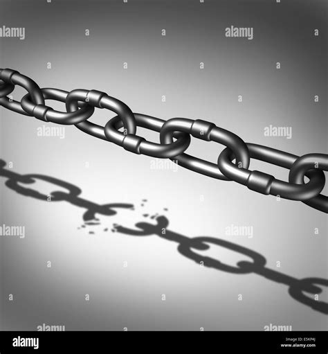 Link Breaking And Broken Chain Business Concept As Iron Chains Casting