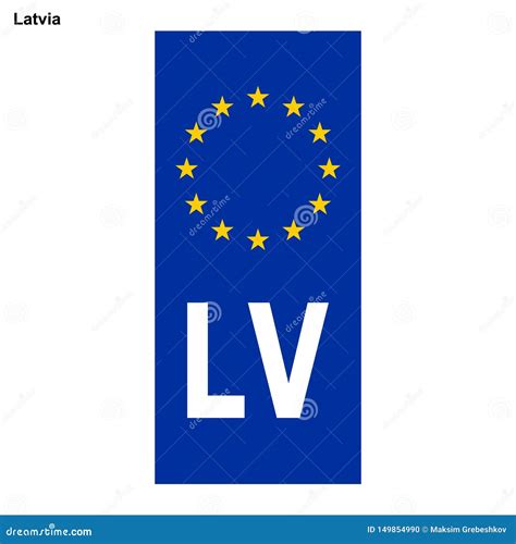 eu country identifier blue band  license plates stock illustration
