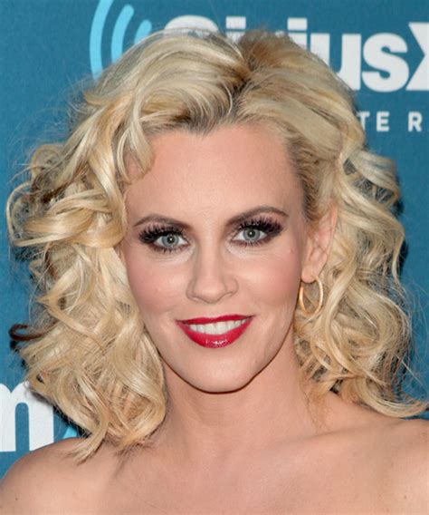 Jenny McCarthy Medium Curly Formal Hairstyle Light Blonde Hair Color