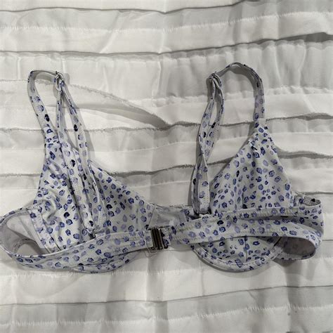 Flower Print Bikini Top So Cute With Black Bottoms Depop