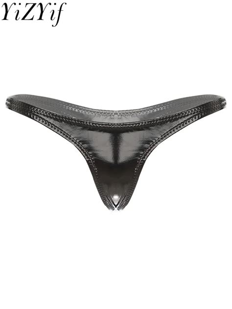 Women Exotic Lingerie Briefs Low Rise G String Swimwear PU Leather Sexy Panties Underpants