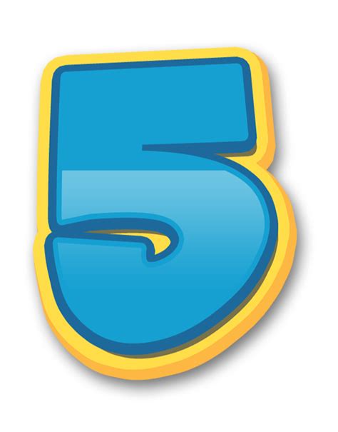 The Number Five In Blue And Yellow