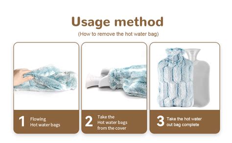 Amazon Samply Hot Water Bottle L Hot Water Bag With Furry Cover Light Blue Health