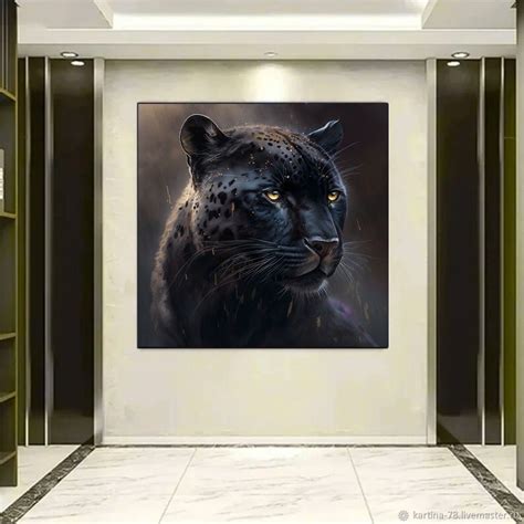 Картина маслом Черная пантера Картины в наличии и на заказ Живопись в ...