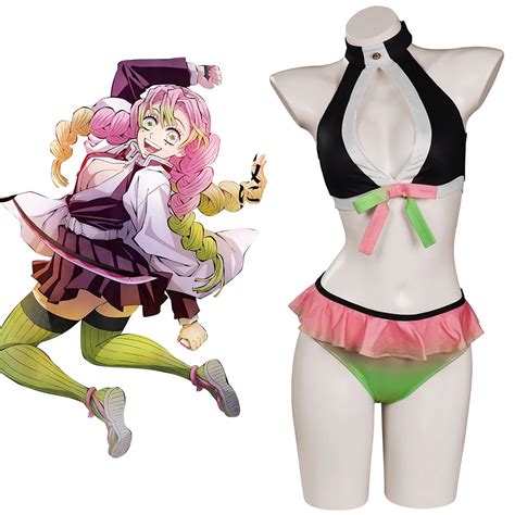 Demon Slayer Kanroji Mitsuri Sexy Swimsuit Cosplay Costume Swimwear Outfits Halloween Carnival