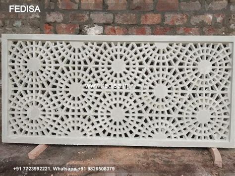 simple house exterior design  decorative white screen stone jali