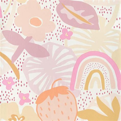 Papier Peint Intiss Lalala Fraise Nude Tapet Blommor Lekrum