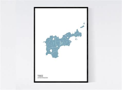 Isle of Tiree Map Art Print Pink/blue/white 350gsm Art - Etsy