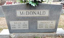 Thomas McKinley McDonald 1896 1982 Memorial Find A Grave