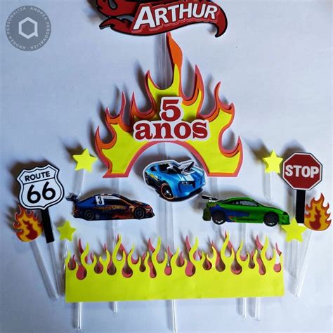 Topo De Bolo Hot Wheels Elo Produtos Especiais