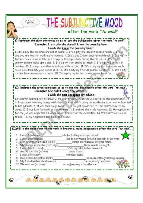 Subjunctive Mood ESL Worksheet By Naty7909