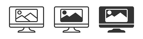 Монитор со значком редактирования изображения значок изображения на ...