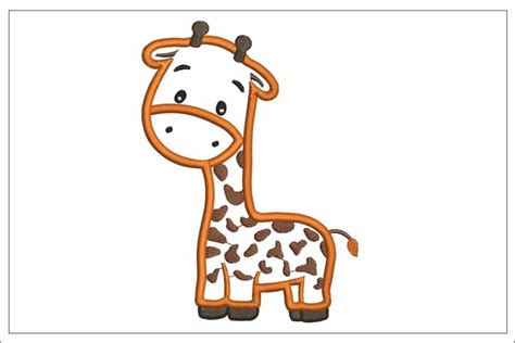 Baby Giraffe Applique Embroidery Design Cute Giraffe Design