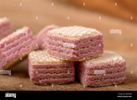 Pink Wafer Biscuit Hi Res Stock Photography And Images Alamy