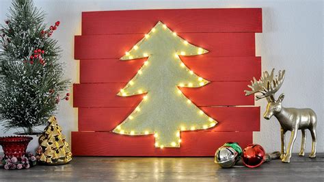 DIY Christmas Wall Decor Idea - Light Up Led Tree - Anika's DIY Life