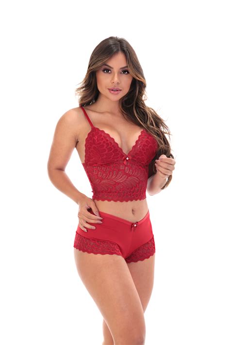 Conjunto Em Renda Lingerie Sensual Click Sophia
