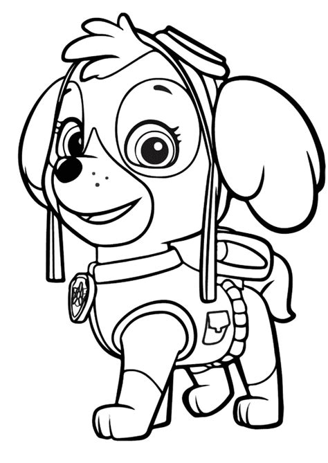 Paw Patrol Skye | 1 หน้าระบายสีพิมพ์ได้ฟรี