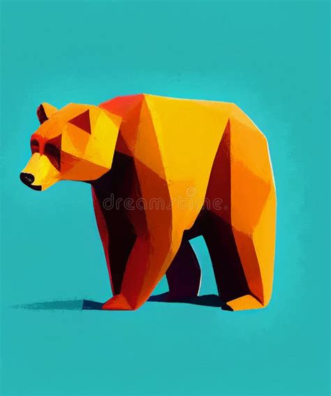 Arte Digitale Stilizzata Con Orso Polare Basso Illustrazione Di Stock