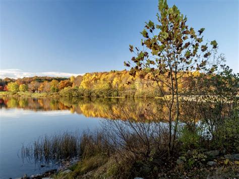 Keystone Lake in Keystone State Park Stock Photo - Image of state ...