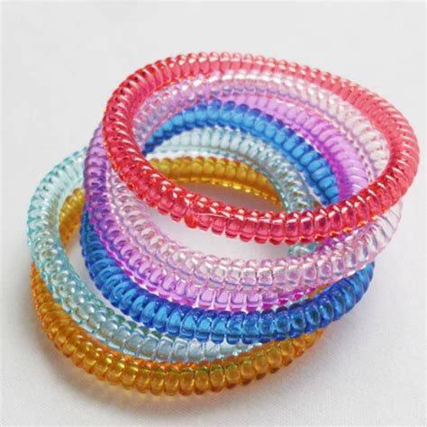 Lnrrabc Lady Colorful Hair Ties Plastic Ropes New Hair Band Women Hair Ropes 1pc5pcs Telephone