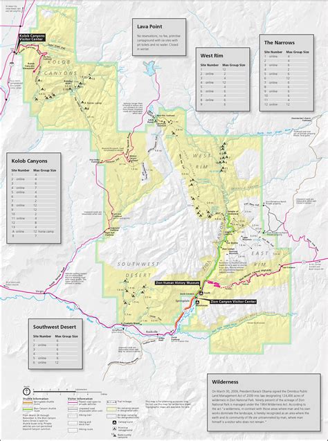 Zion National Park Map United States Map