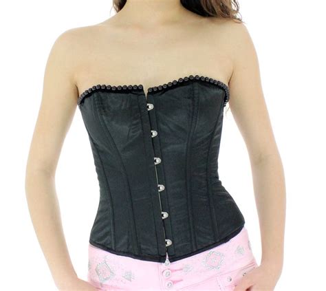 Corset NEGRO con Perlas Corsets Blanco con perlas y abertura detrás con