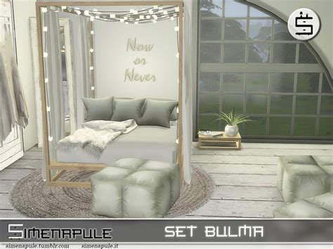 Simenapule S Set Bulma Sims 4 Bedroom Sims 4 Cc Furniture Sims 4 Beds