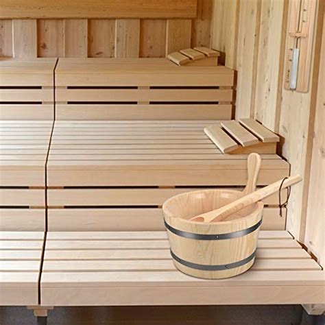 Navaris Seau De Sauna En Bois Avec Louche Accessoire Essentiel Pour