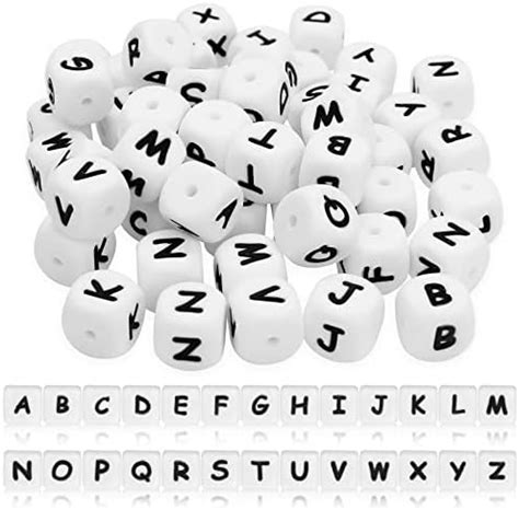 Amazon Yolev Pcs Silicone Alphabet Letter Beads Square Craft