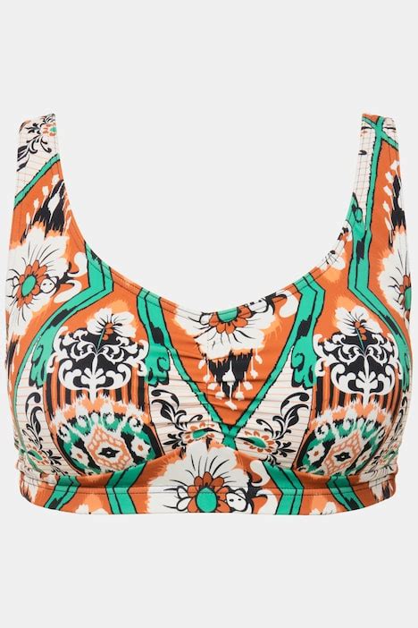 Bikini Top Softcups Alloverprint geraffte Büste Bikinis Tankinis Bademode