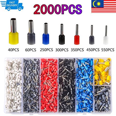 2000pcs Wire Ferrules Insulated Crimp Pin Terminal Kit For Electrical