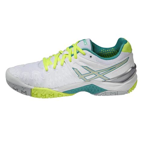 Asics Womens Gel Resolution 6 Tennis Shoes Whiteemerald Greensilver