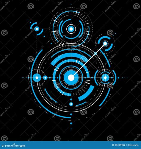 Modelo Técnico Fondo Digital Del Vector Azul Con El Geometr