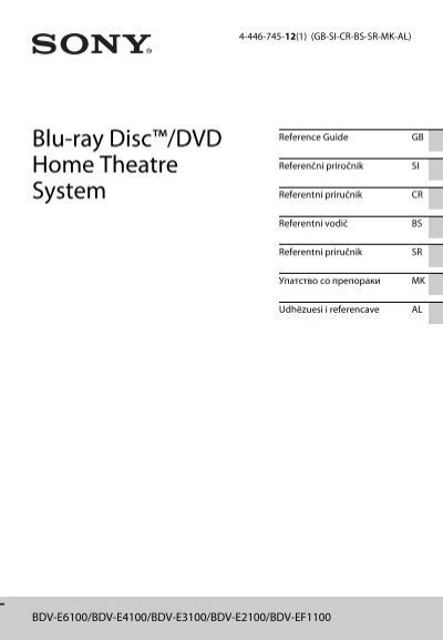 Sony BDV E4100 BDV E4100 Guide de référence Serbe