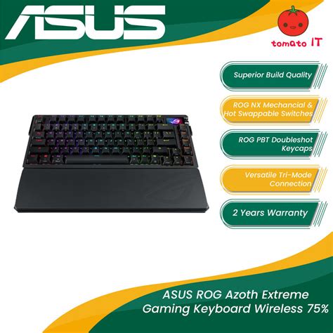 ASUS ROG Azoth Extreme Gaming Keyboard Wireless Hot Swappable NX Snow Switches Shopee Malaysia