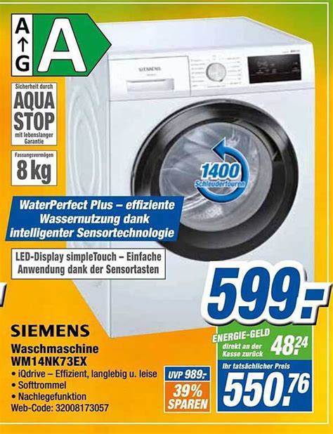 Siemens Waschmaschine Wm N Angebot Bei Expert