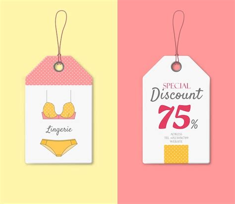 Premium Vector Discount Price Tag With Classic Lingerie