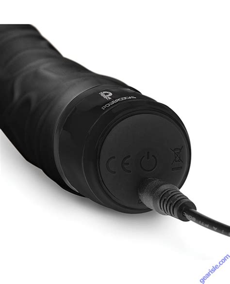 Powercocks 6 5 Realistic Silicone Shaft Vibrator Black Rechargeable