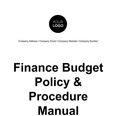 Finance Budget Policy Procedure Manual Template Edit Online