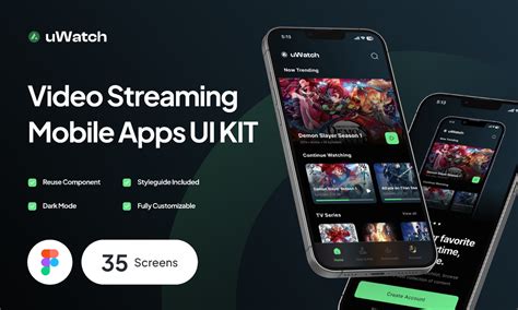 uWatch - Video Streaming Mobile Apps UI Kit | Figma